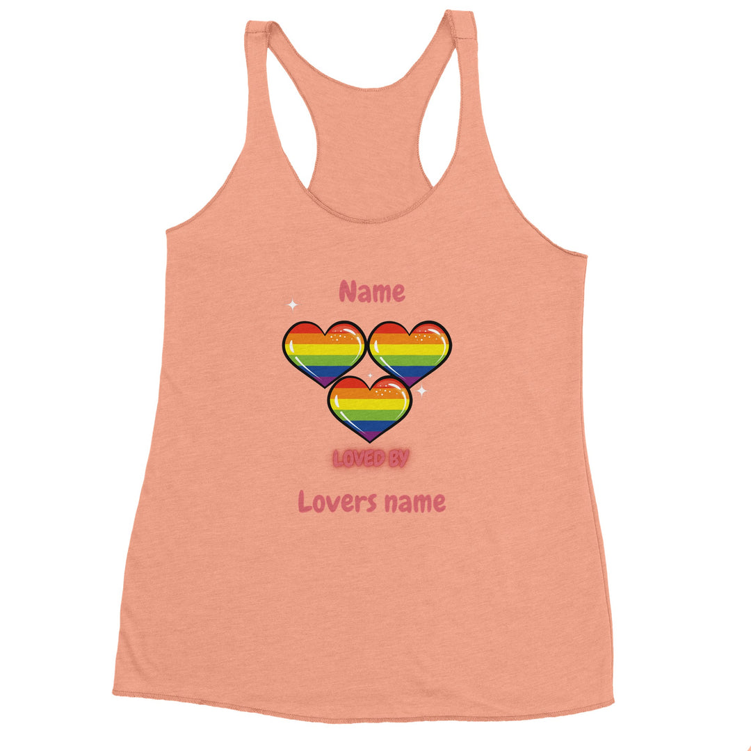 Loved by with Pride Women's Racerback Tank Top in Vintage Light Orange