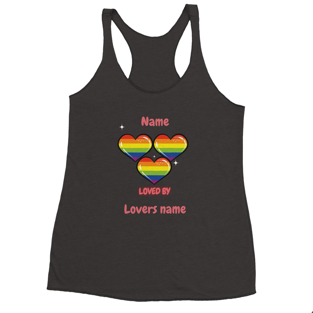 Loved by with Pride Women's Racerback Tank Top in Vintage Black