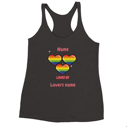Loved by with Pride Women's Racerback Tank Top in Vintage Black