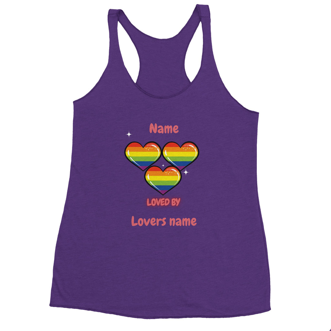 Loved by with Pride Women's Racerback Tank Top in Purple Rush