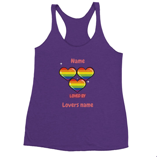 Loved by with Pride Women's Racerback Tank Top in Purple Rush