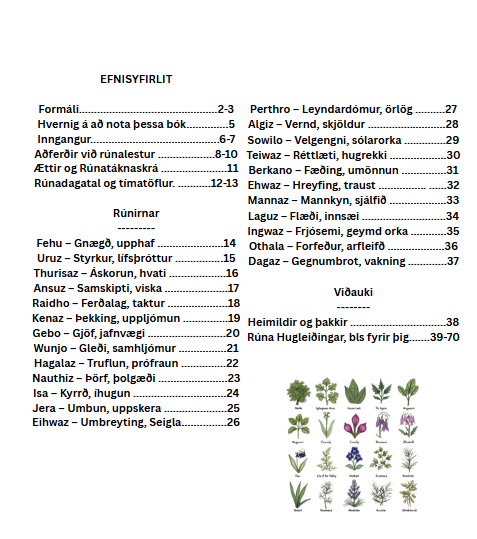 Illustrated E-book to the Nordic Runes in Icelandic & English - Combined version