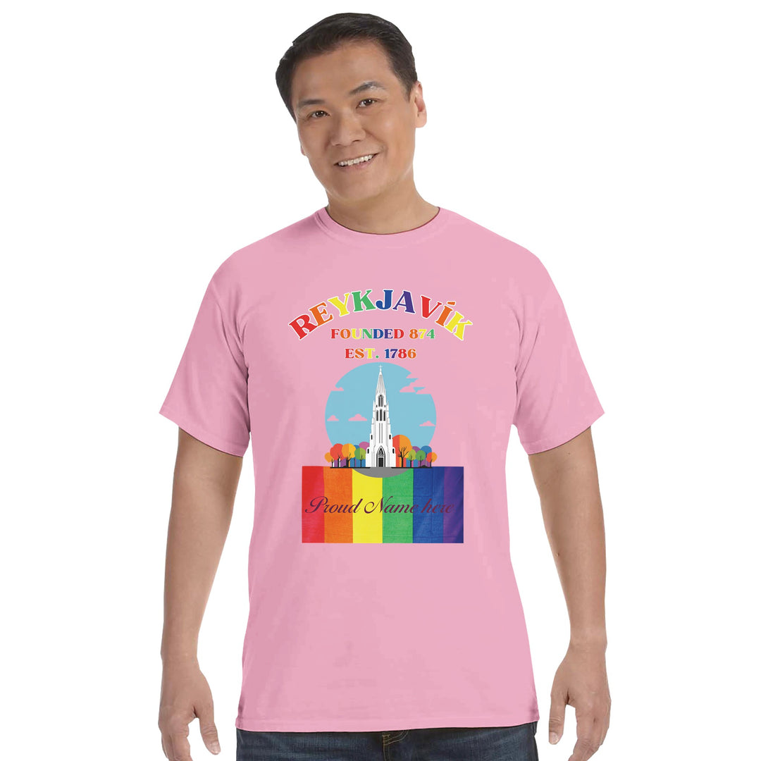 Reykjavik Pride heavyweight unisex T shirt in Blossom