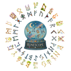 Runescope crystal ball with all the birth and fate runes surrounding it